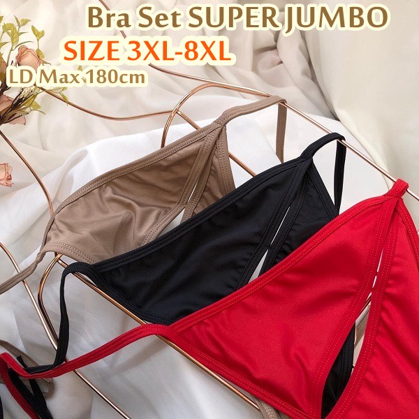 Bra Set XL-8XL Bra Set Lingerie Jumbo Hannah Lingerie Gstring Open V Crotch Bigsize 351 3XL 4XL 5XL 6XL 7XL