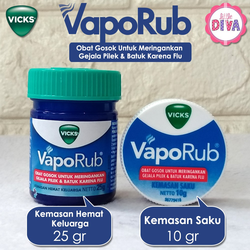 VICKS VAPORUB 25 gr / 50 gr &amp; BABY BALSAM - Vick Inhaler Kemasan Saku - Obat Gosok untuk Pilek &amp; Batuk Karena Flu ens