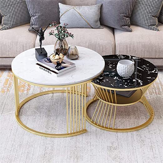 meja tamu marmer hitam putih kaki besi gold meja tamu minimalis