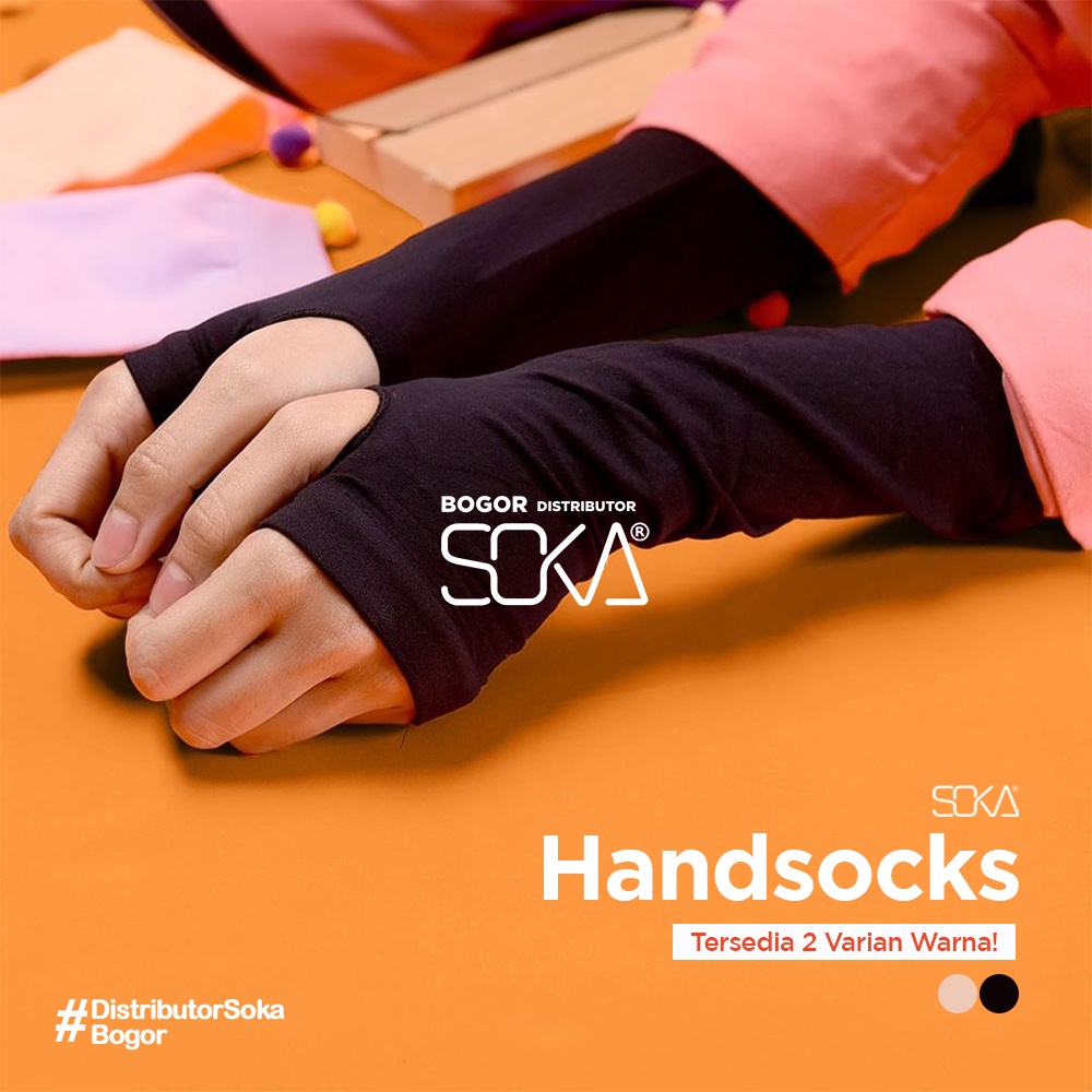 Soka Handsock - Manset Tangan Model Jempol - Coklat Hitam