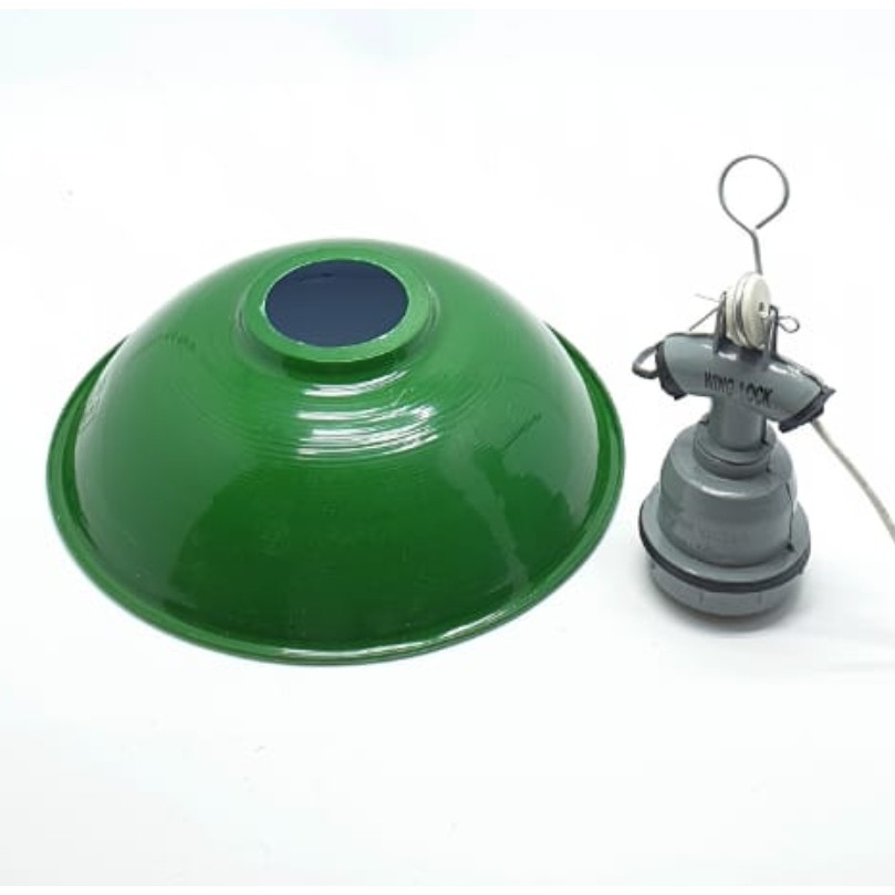 SET Kap Lampu Jalan 19cm + WL Fiting Lampu WD E27 Besi Keramik Kbl Tembaga