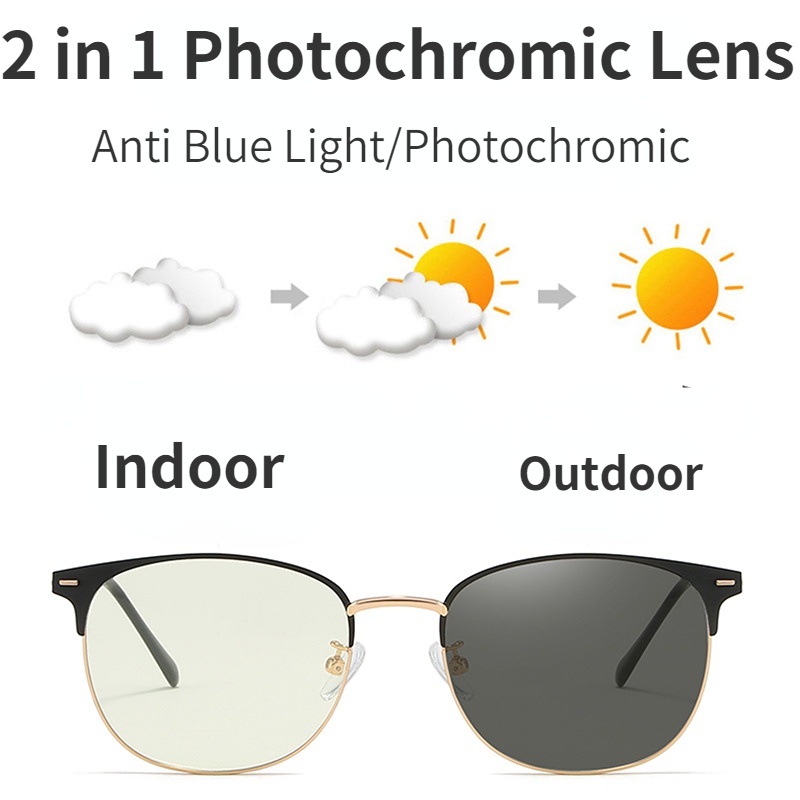 Kacamata Photochromic Anti Radiasi Anti Blue Ray Transition Untuk Pria Dan Wanita