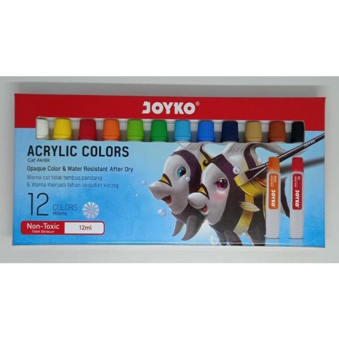 

BISA COD Acrylic Color Cat Akrilik Joyko TiTi ACC-12ML-12 Warna Colors/CAT AKRILIK SET/CAT AKRILIK SET 24 WARNA/CAT AKRILIK PASTEL/CAT AIR/CAT AIR LUKIS SET/CAT AIR GIOTTO/KUAS LUKIS 1 SET/KUAS LUKIS KECIL/KUAS LUKIS LENGKAP/KANVAS LUKIS/KANVAS LUKIS