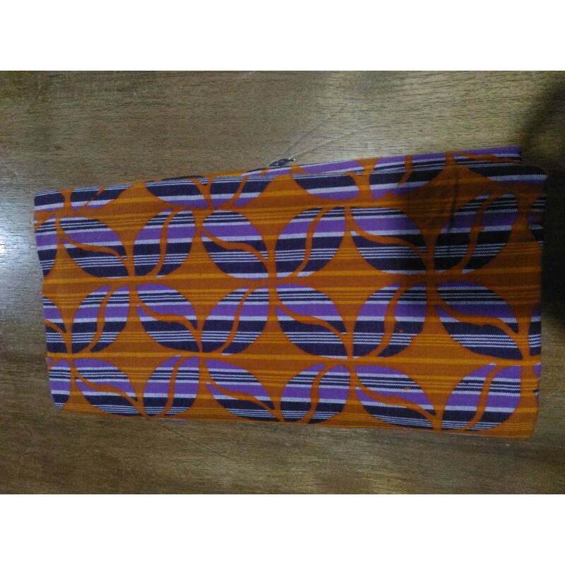 KAIN TENUN LURIK BATIK JAWA TENGAH WARNA UNGU-OREN