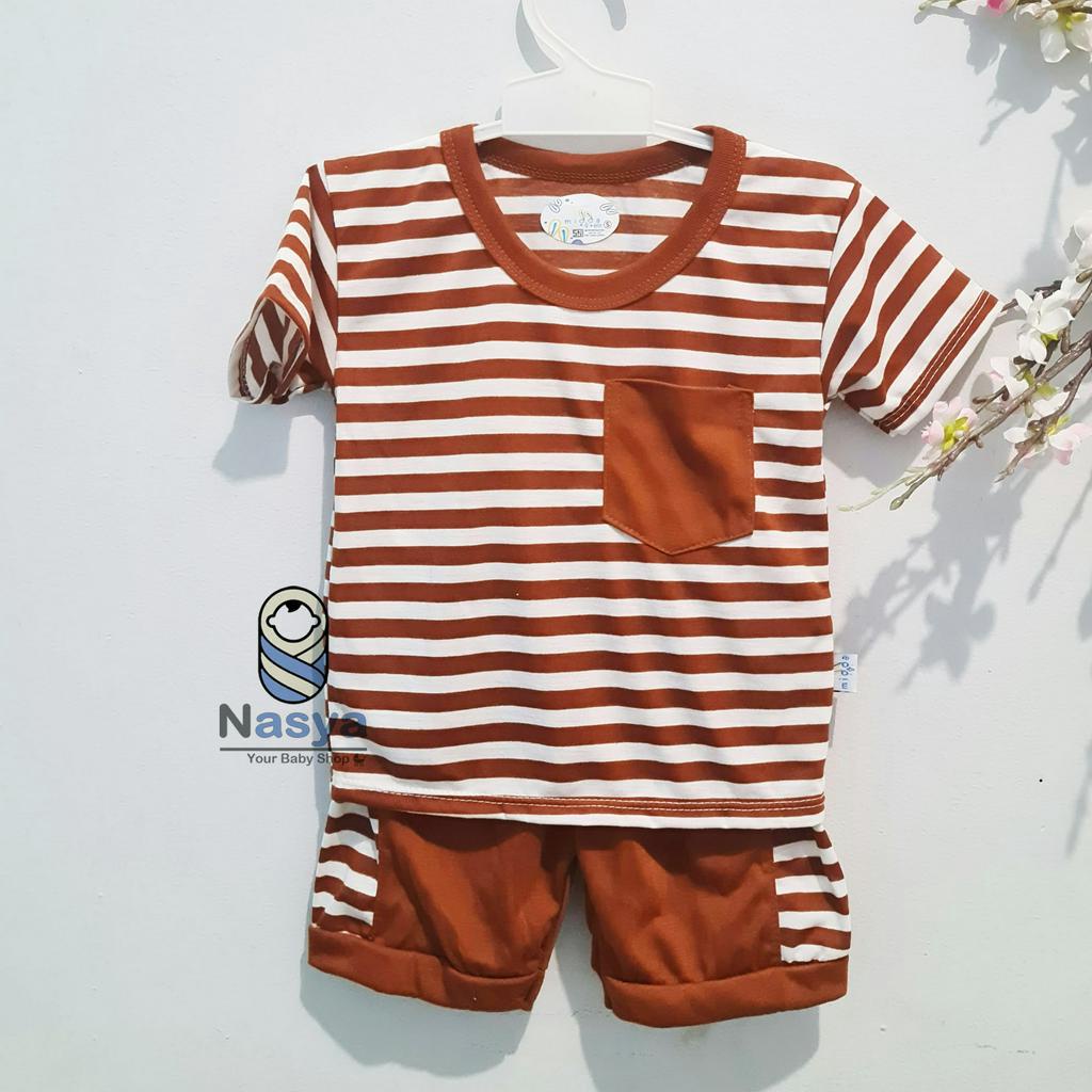 [J-020] Setelan Baju Pendek bayi laki-laki / Baju anak MURAH (0-6 bulan)