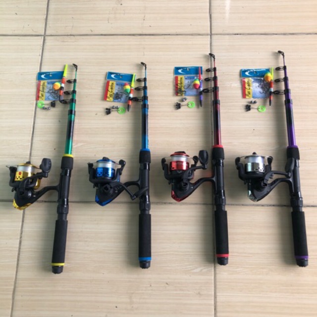 1 Set Pancing Joran Fiber Antena FullSet Siap Pakai