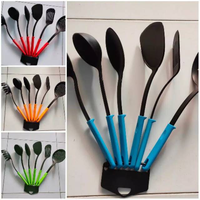 Jual Set Sodet Spatula Warna Isi 6 Pcs Nilon 1 Kg Muat 6 Set Shopee Indonesia 3237