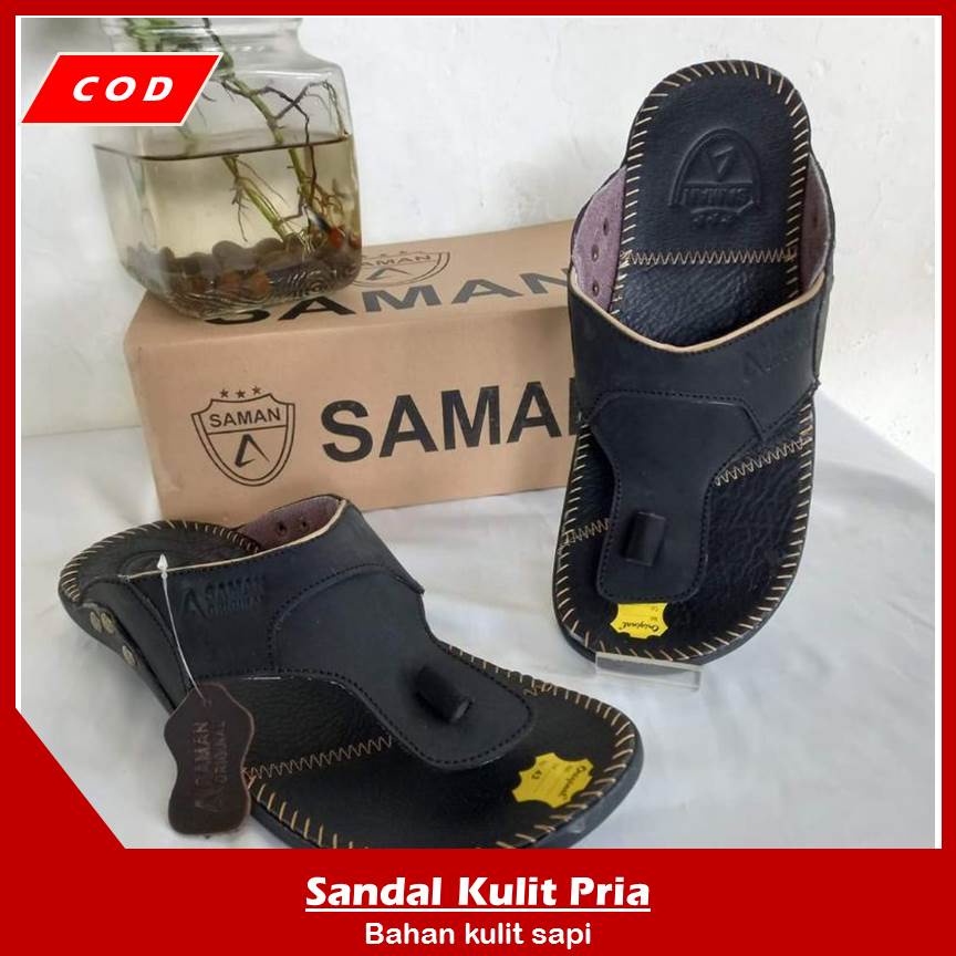 Saman Sandal Pria Kulit Saman JBT Original Pria Jepit