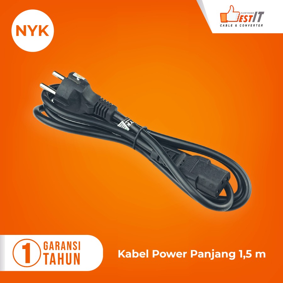 Kabel Power PC Komputer 1.5 Meter NYK /Kabel Power Monitor Original NYK