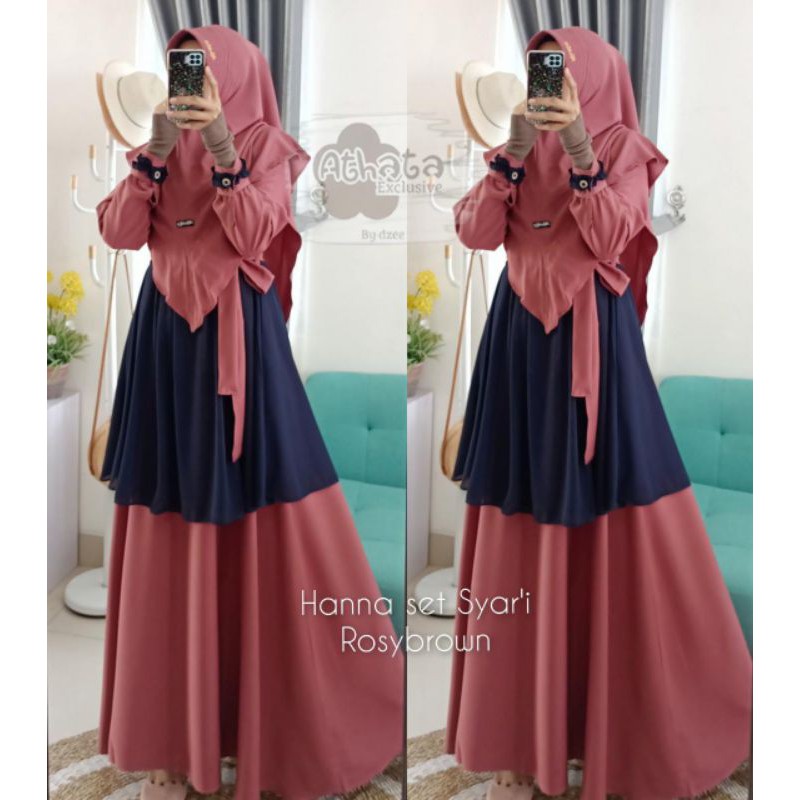 RZ HANA set syari / Athata gamis / GAMIS ITY CREPE /ZENITA SET Gamis lebaran / gamis termurah