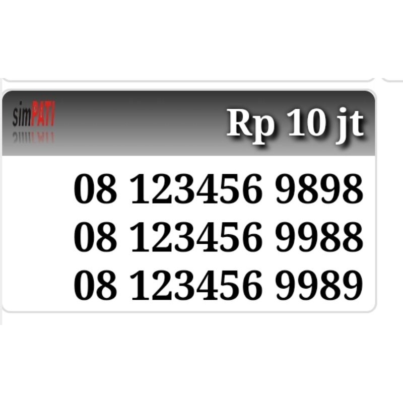 nomor pilihan / nomor cantik simpati / telkomse 08123456xxxx