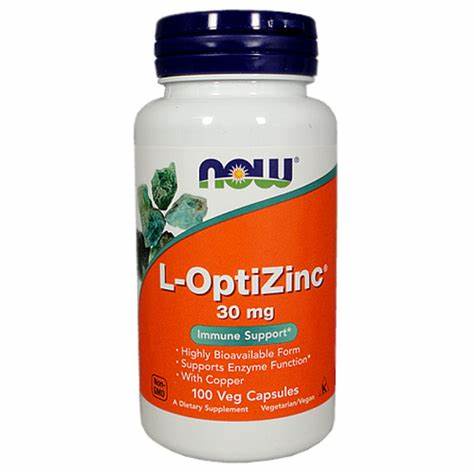 Vitamuin suplemen NOW L-OPTIZINC 30 MG + COPPER 100 VCAPS