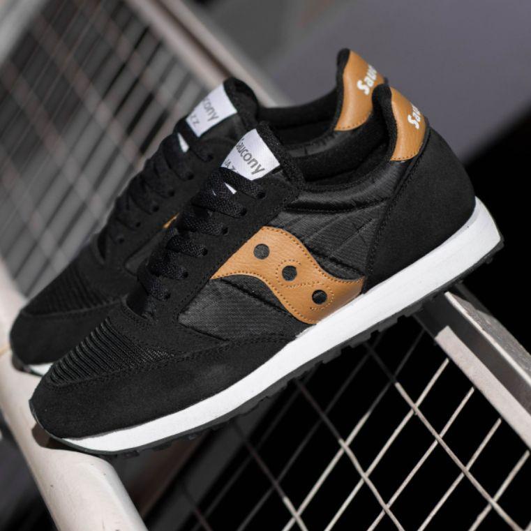 ✶ SEPATU PRIA ORIGINAL SAUCONY JAZZ VINTAGE BLACK BROWN ✫