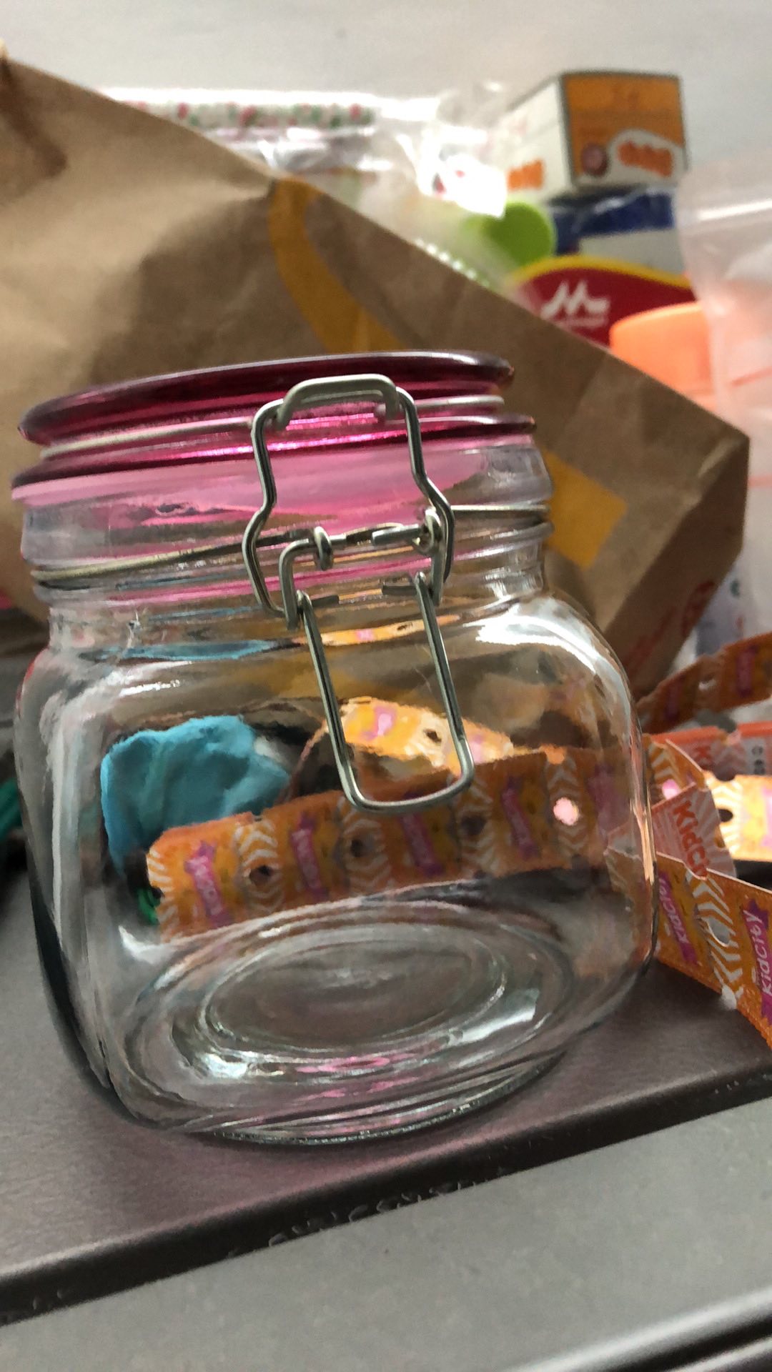 Toples Kaca Hermetico Warna / Toples Madu Storage Jar Hm 750 Gl Tutup Warna Warni (per Biji)