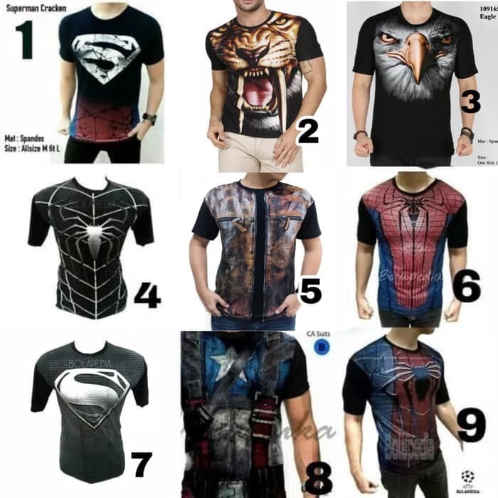 BAJU KAOS SUPERMAN FULL BODY SUPERHERO GYM FITNES PRIA COWOK