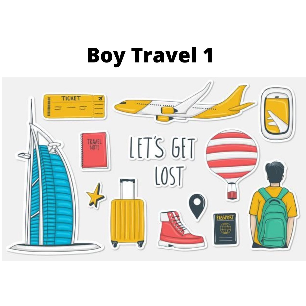 Sticker Boy Travel Sticker Traveling Aesthetic Sticker HP/ Laptop Murah