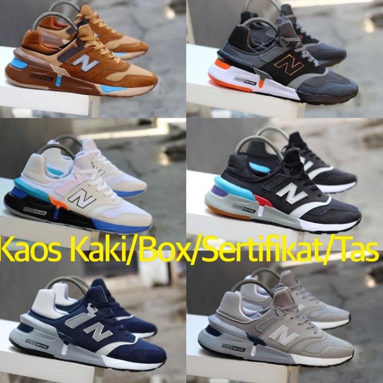 Sepatu Sneakers Running Pria 997s Brown Grey Orange Black Blue White Navy Grey Full white Black Impo