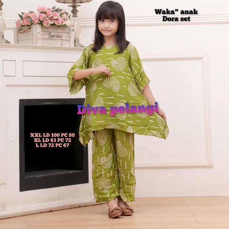 "IRQ.01Jn22ĸ" Setelan Anak Perempuan | Waka Waka Anak | One Set Anak Perempuan umur 5-15thn