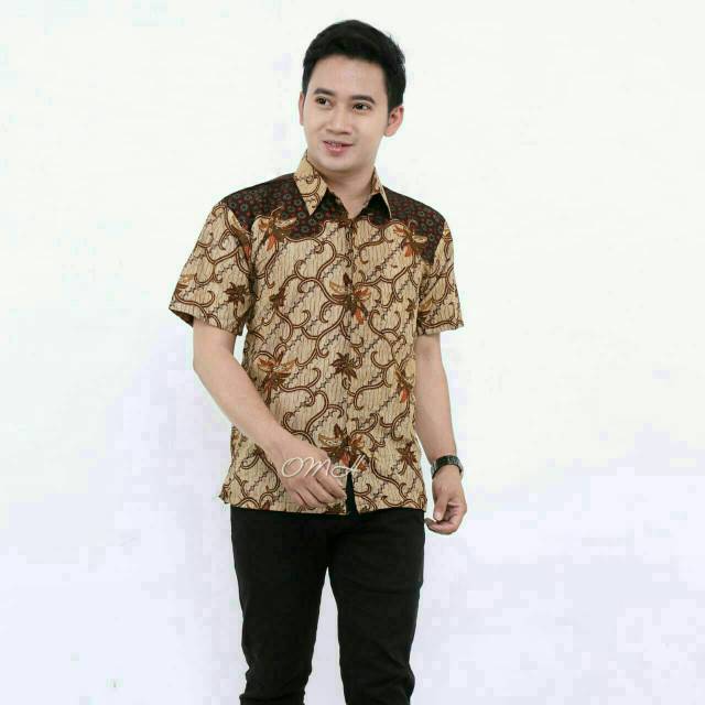 HRB026 Kenongo Hem Kemeja Batik Pria Katun Primis Premium Halus M L XL XXL