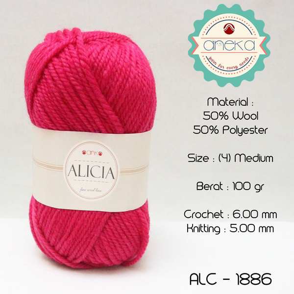 Benang Rajut Wool Alicia Yarn - 1886