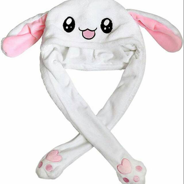 Topi Kelinci Korea Import NON LED/LED Topi Tiktok Bunny Hat Dance Lucu Telinga Gerak Kpop Kupluk