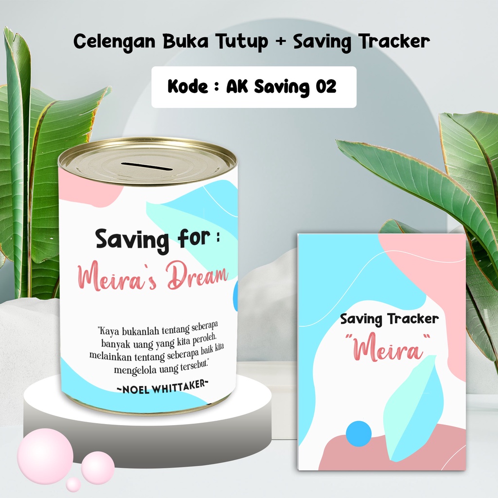 Alafakingdom 02 Celengan Target Buka Tutup + Buku Saving Tracker / Buku Tabungan / Saving Planner Fr