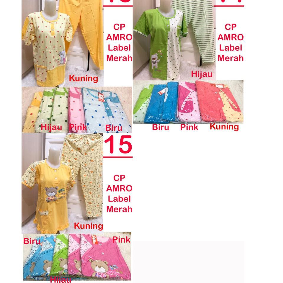 SALEE.. Babydoll CP AMRO MURAH Lengan Pendek Celana Panjang BUSUI Piyama Baju Tidur Baby Doll Wa