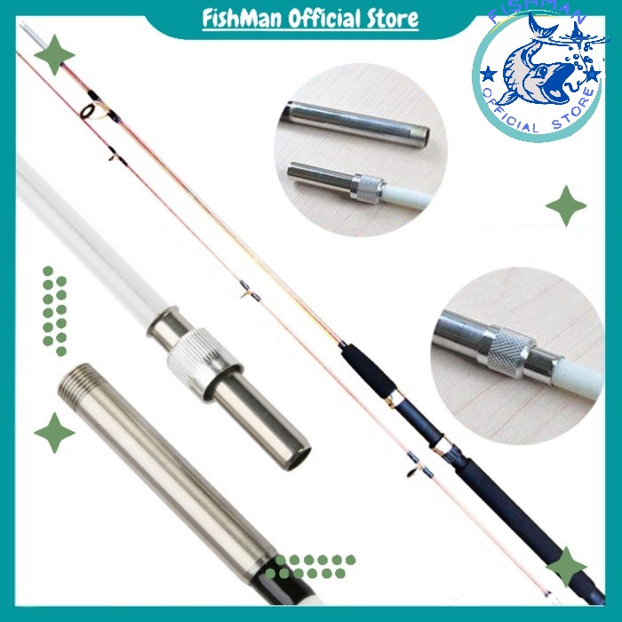 JORAN ALAT STIK PANCING MURAH SAMBUNG 2 SHOCK DRAT SOCK FIBER SOLID MEDIUM HARD 6LBS 120 180 - 120