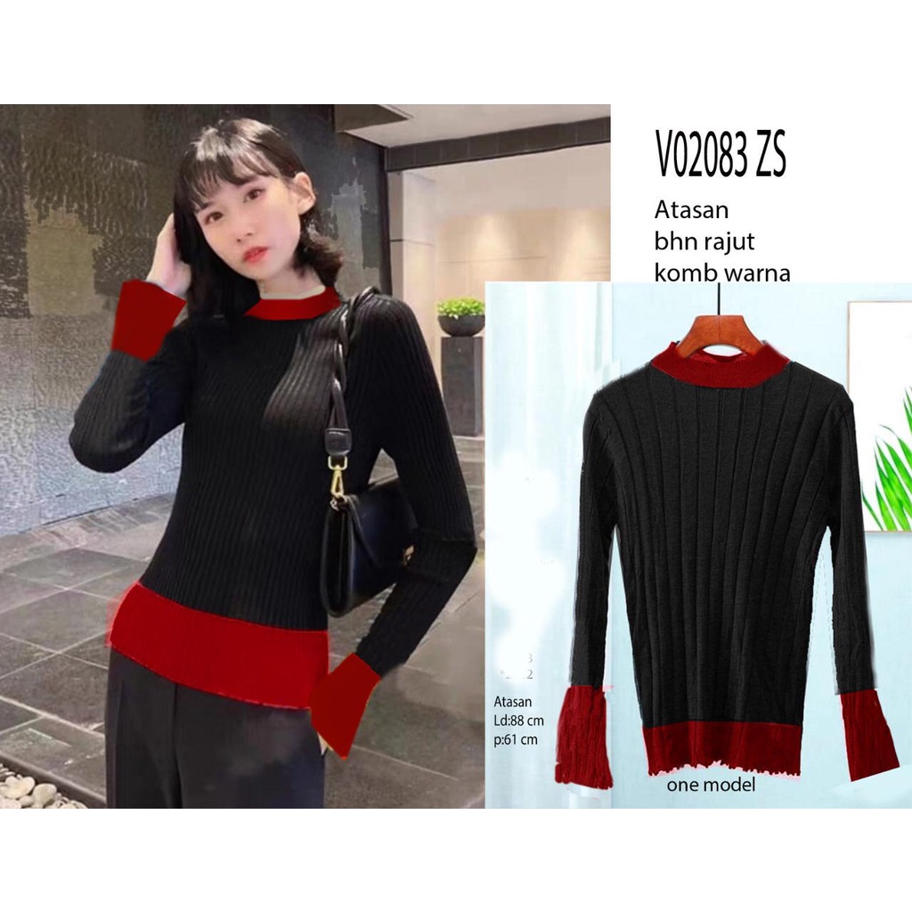 Baju Atasan Rajut Import /Atasan Wanita / Atasan rajut style korea