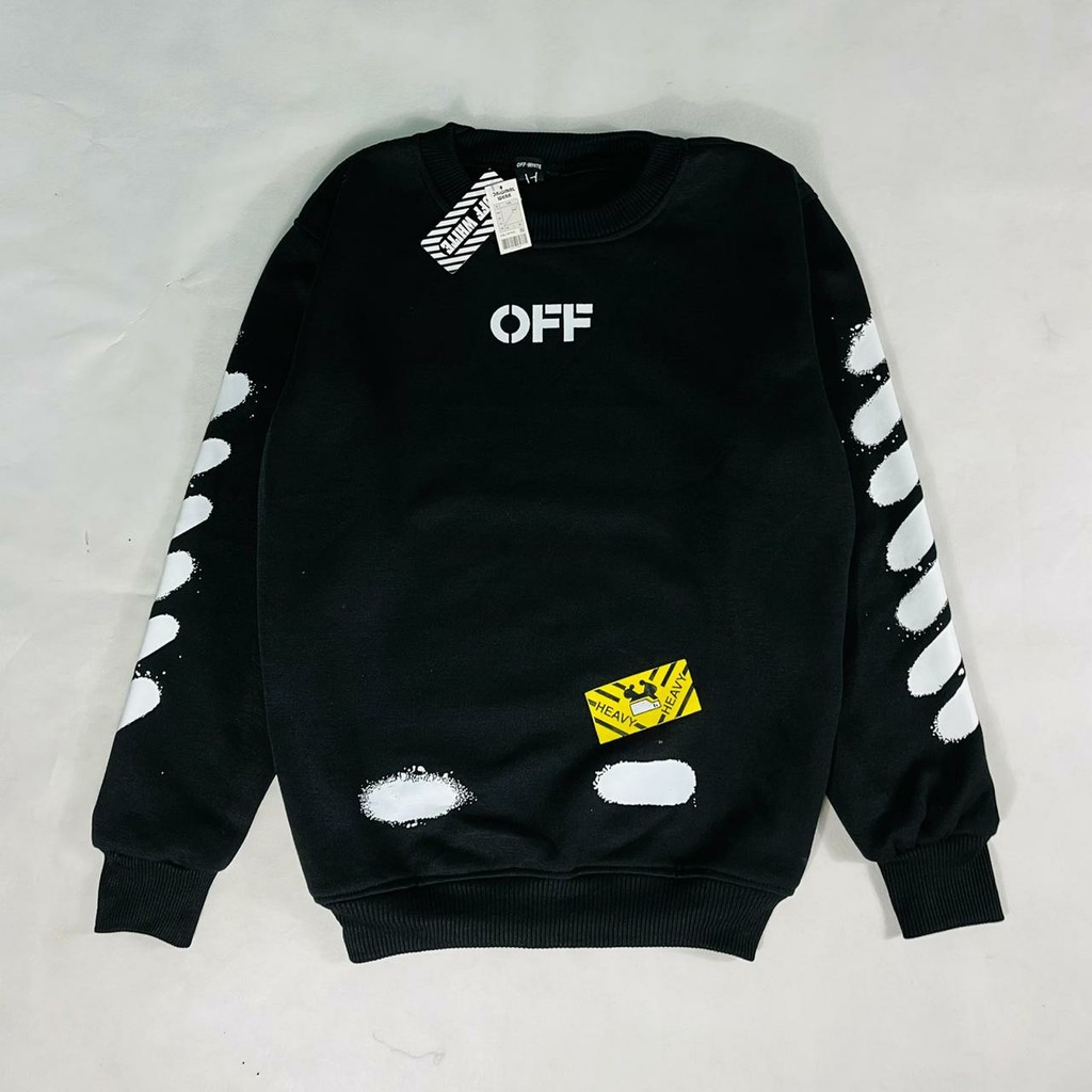 CREWNECK OFF WHITE  / JAKET OFF WHITE AUTHENTIC HITAM/ HOODIE OFF WHITE