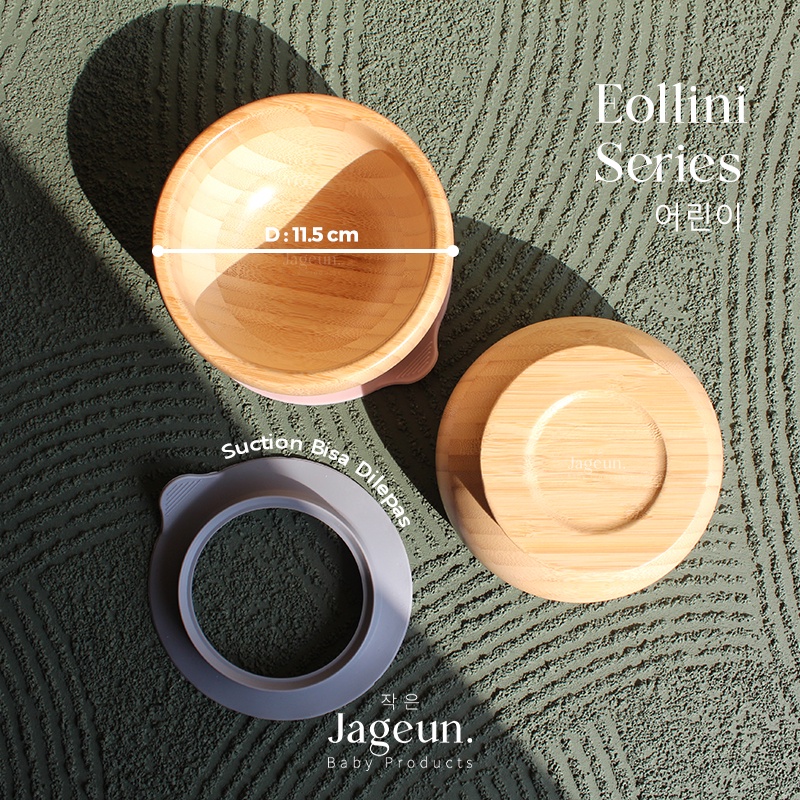 JAGEUN Bamboo Silicone Suction Bowl | Mangkok Kayu Bambu Tempat Makan MPASI Anak Bayi Silikon