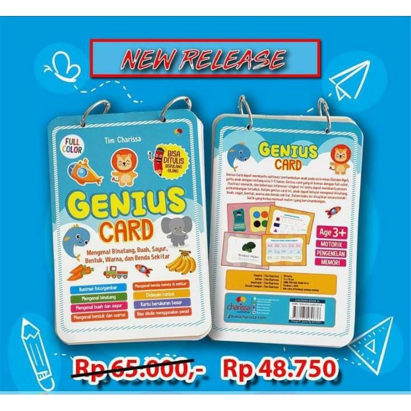 

Flash Card Mengenal buah, sayur, bentuk, warna, hewan / Genius Card