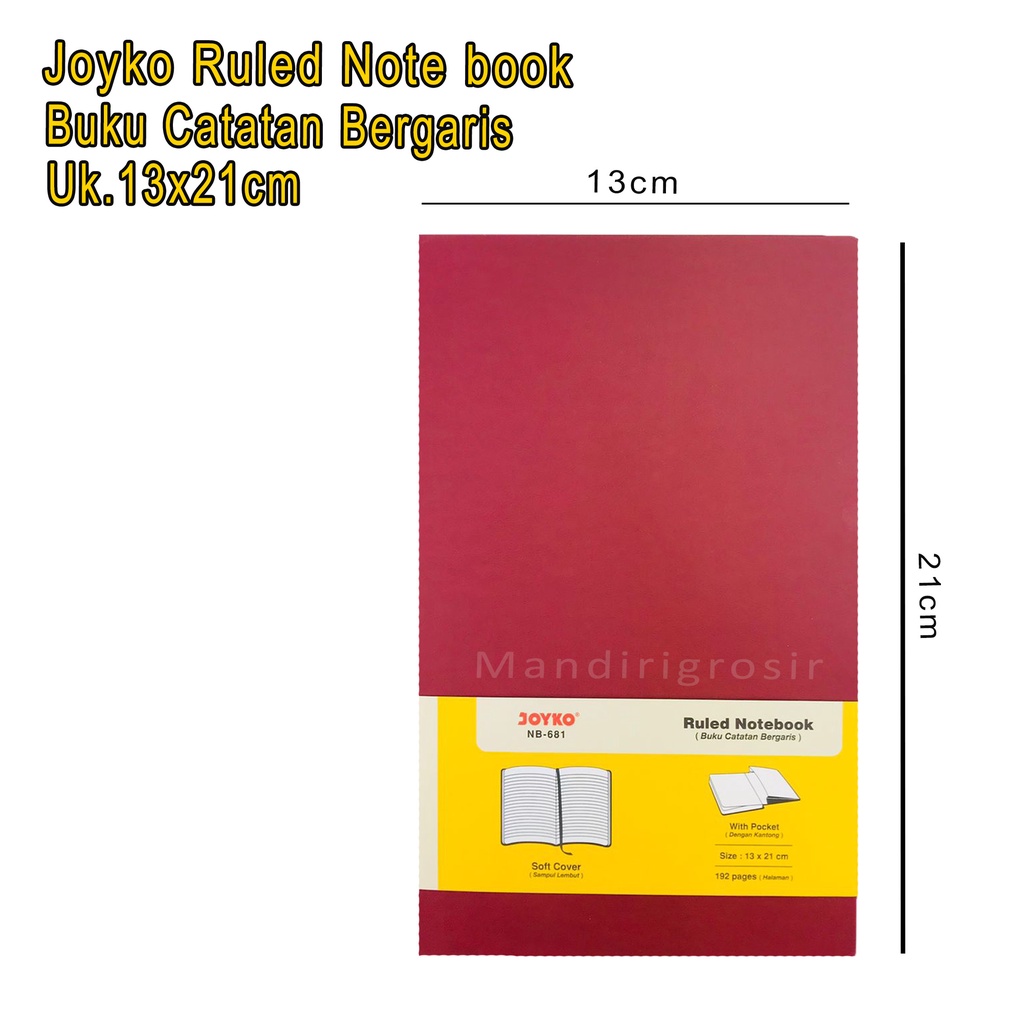 Buku Catatan Bergaris *Joyko NB-681 * Ruled Note book * Uk.13x21cm