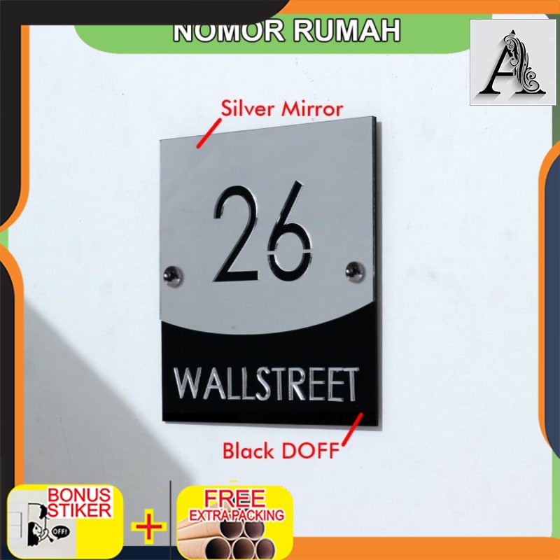 

Murah Nomor Rumah Akrilik Mirror Design 03