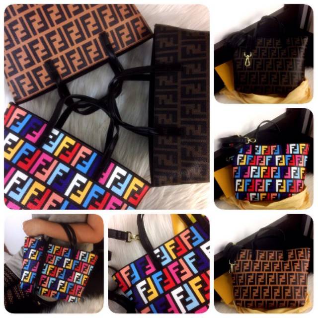 #6029 New Arrival FENDI Velvet FF Tote BB Bag Spring Summer 2019