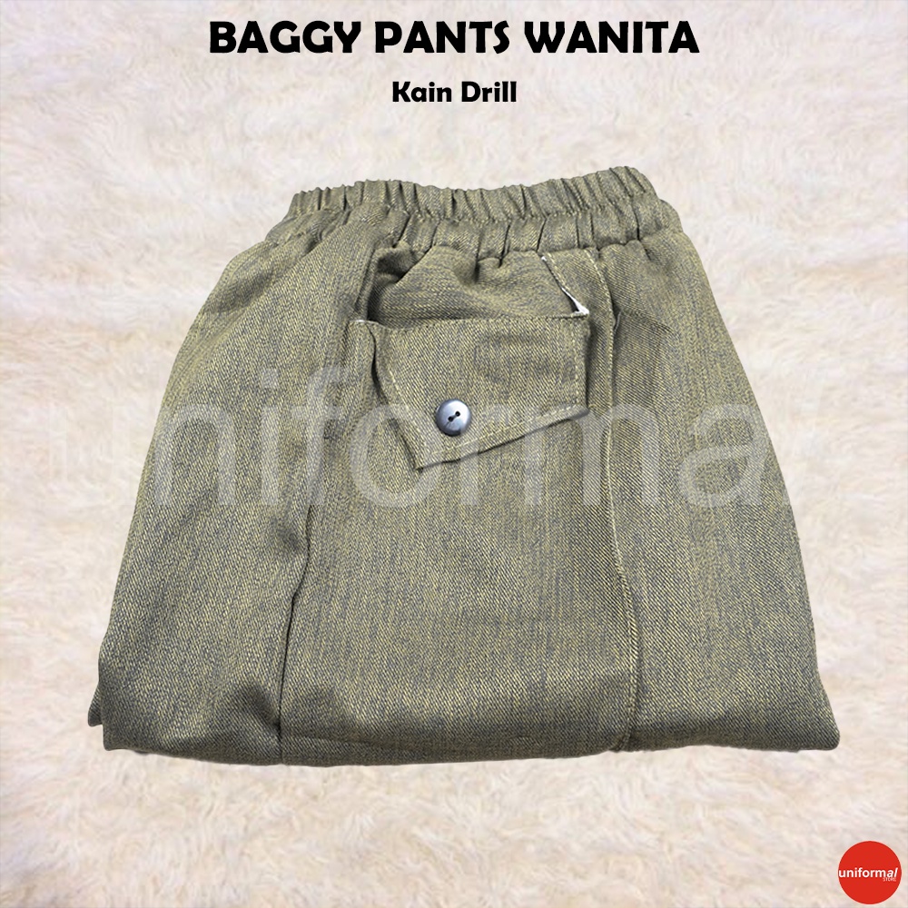 CELANA BAGGY PANTS WANITA / BAGGY BAHAN PREMIUM PINGGANG KARET TALI SERUT / BAGGY PANTS AMERICAN DRILL MURAH / CELANA WANITA FORMAL KERJA KULIAH / HAREEM / STREACH / JUMBO / HITAM/ ABU / DONGKER / HIJAU / GRADE A / HALUSA DAN TEBAL ROSE BAGGY PANTS