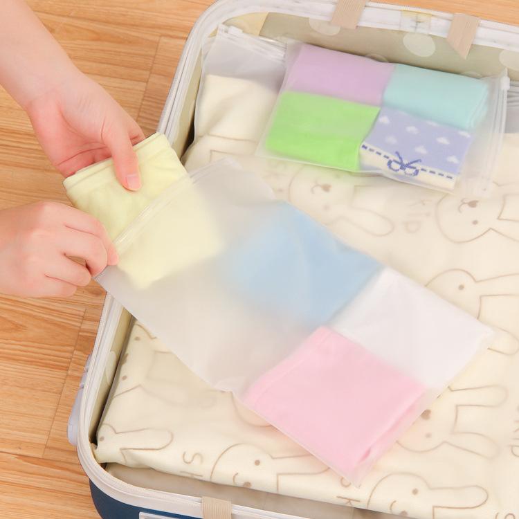 (BOW) UK Besar Zipper Bag Kantong Plastik Organizer Tempat Penyimpanan Travel Pouch Multifungsi