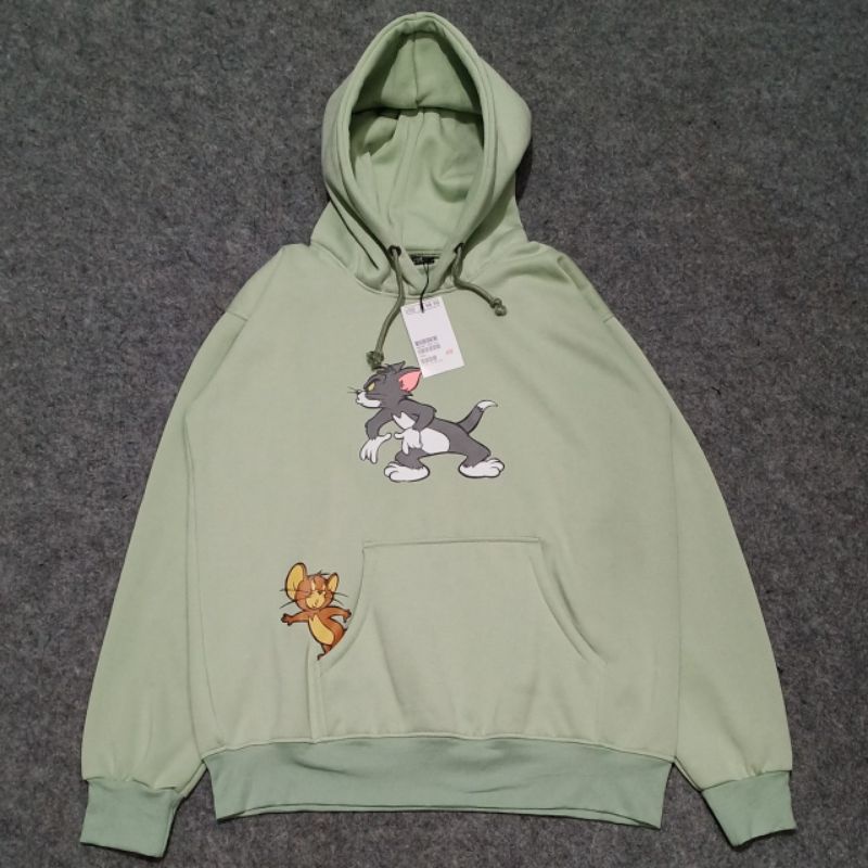 JAKET SWEATER HOODIE H.M TOM &amp; JERRY PULL TAG WASH + LEBEL