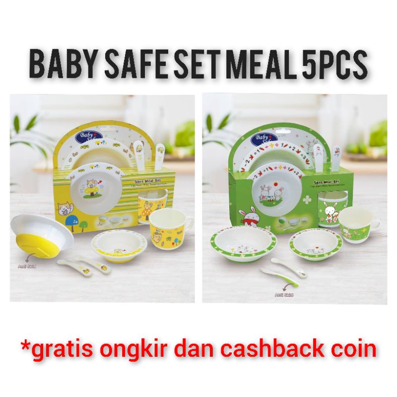 baby safe set meal 5 pcs FS65 / set tempat makan anak baby safe 5pcs