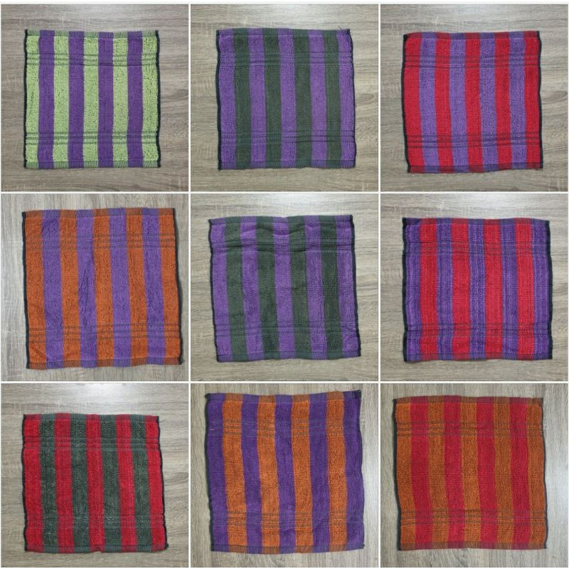 sapu tangan handuk kecil muka uk.35x35cm handuk wajah salur lembut - RANDOM