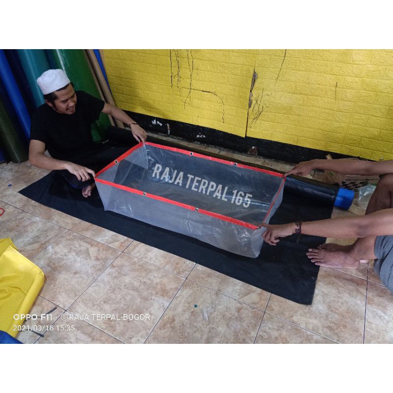 KOLAM IKAN RANGKA PIPA 100x50x25 bahan plastik uv