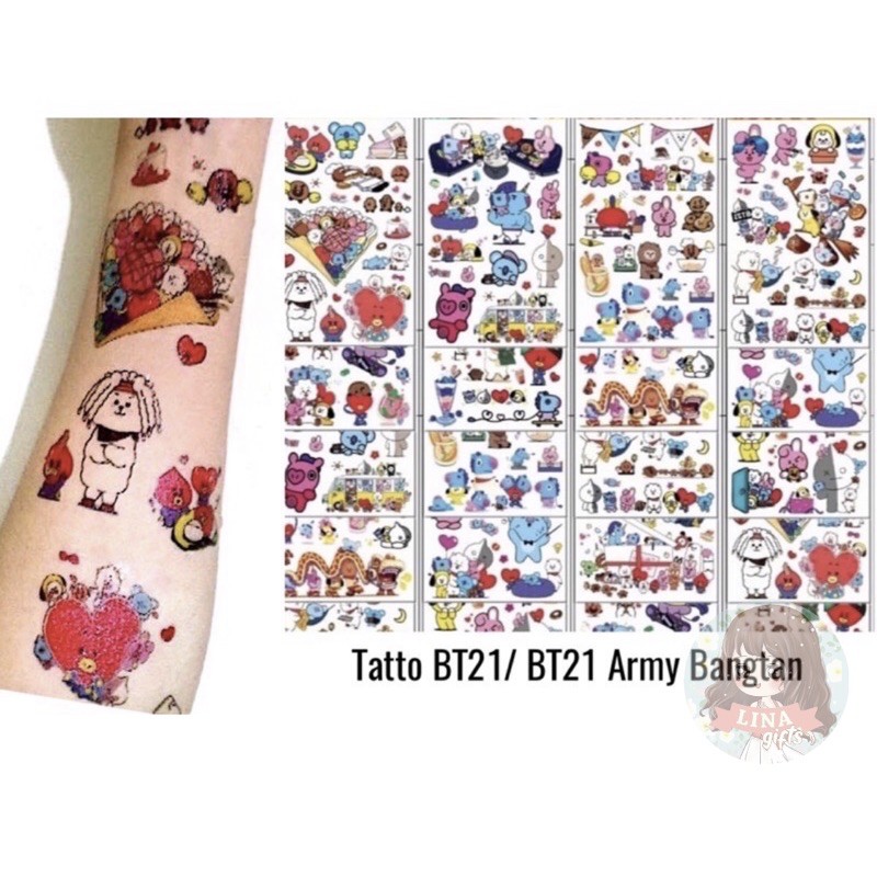 TATTOO TEMPORARY/ TATO SEMENTARA BT$/BT2I ARMY BANGTAN KPOP UNTUK BADAN/ TANGAN/ KACA/LEMARI/ PINTU