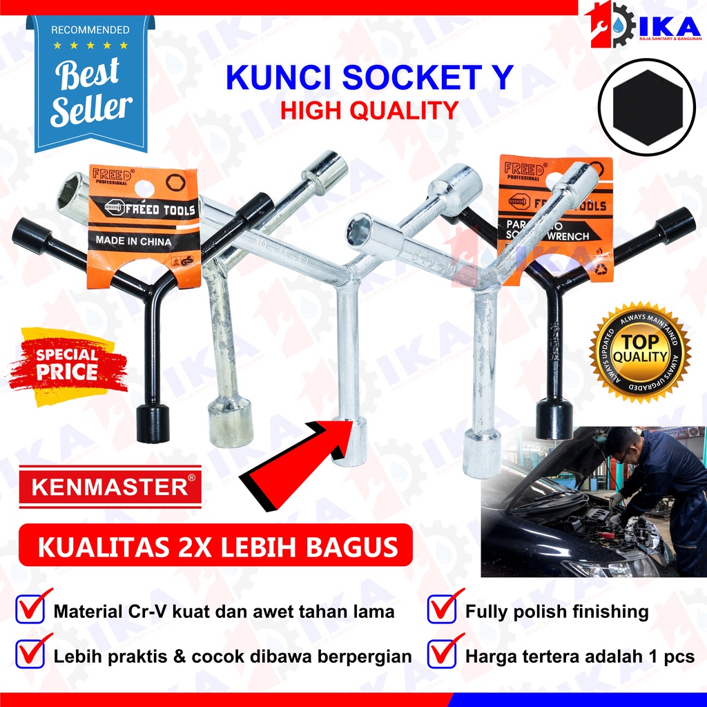 Kunci Sock Y Hitam Putih Kunci Sok Y Hitam Harga Satuan Termurah Berkualitas 8X10X12 , 10X12X14, 12X14X17 TERMURAH