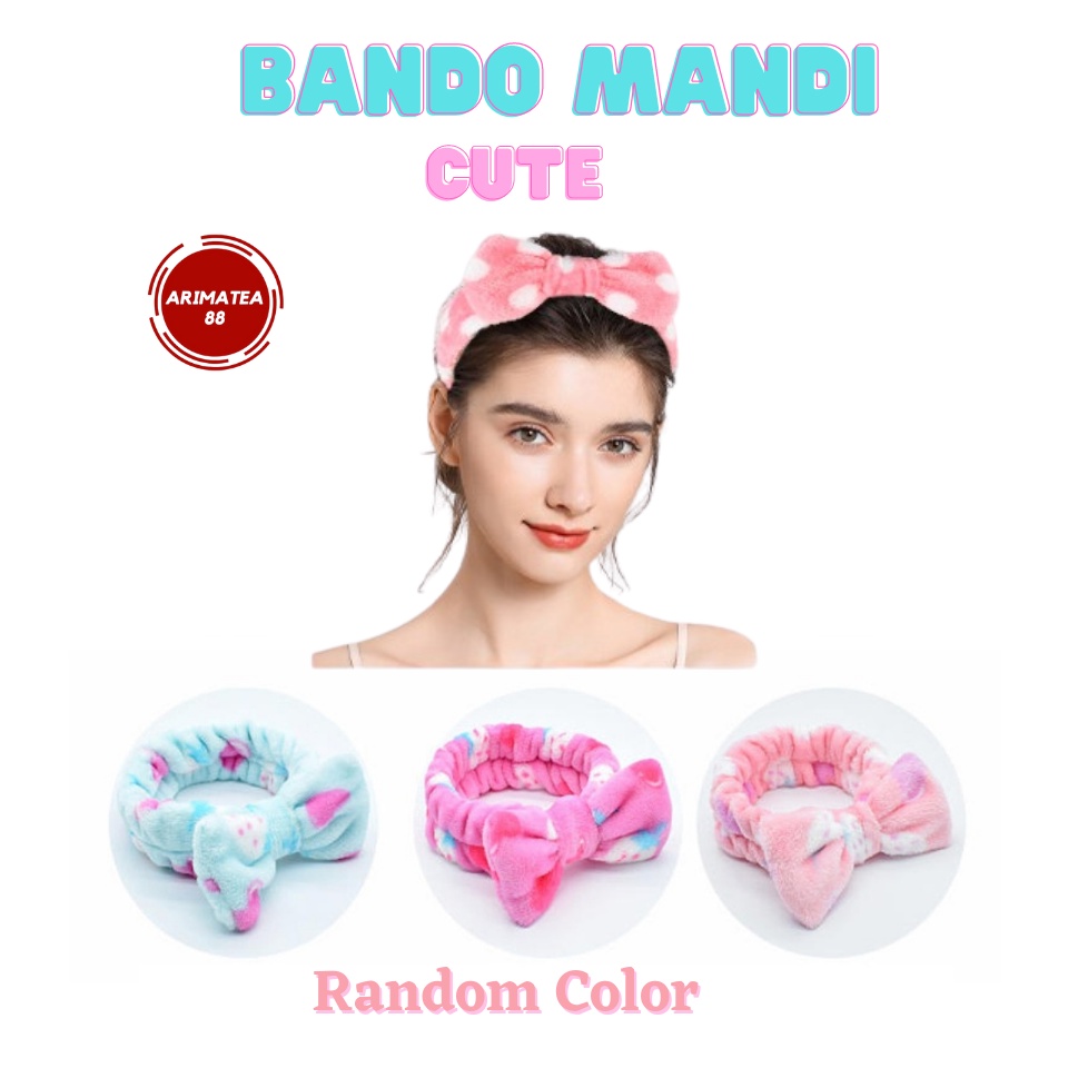 BANDO BANDANA CUCI MUKA FACIAL MASKER HANDUK WANITA LEMBUT MOTIF KOREA