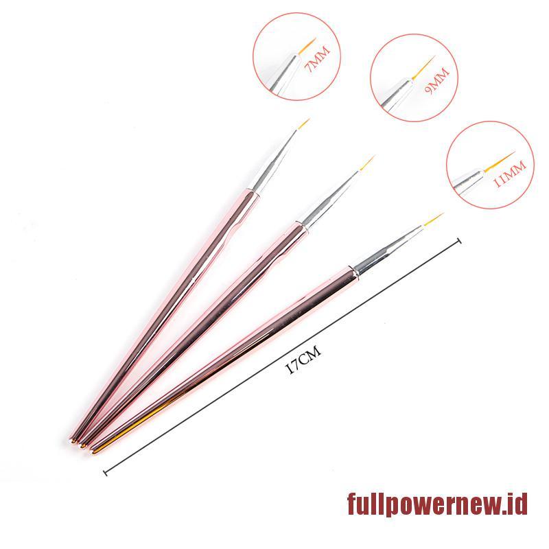 【COD】3Pcs/Set Nail Art Fine Liner Painting Pen Brushes Drawing Flower Striping Design