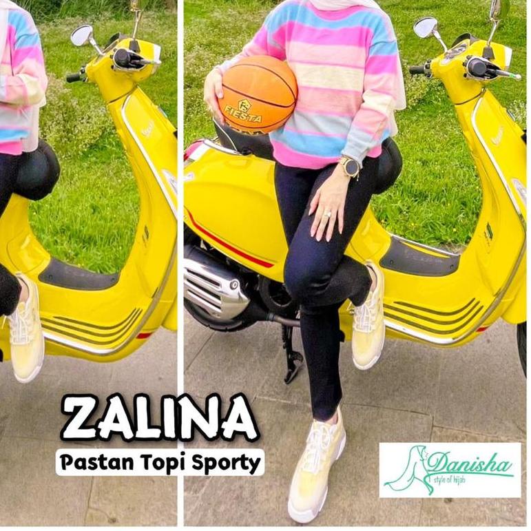 Jilbab Topi Menyatu Pashmina Zalina Sporty Pastan Ori Danisha Hijab
