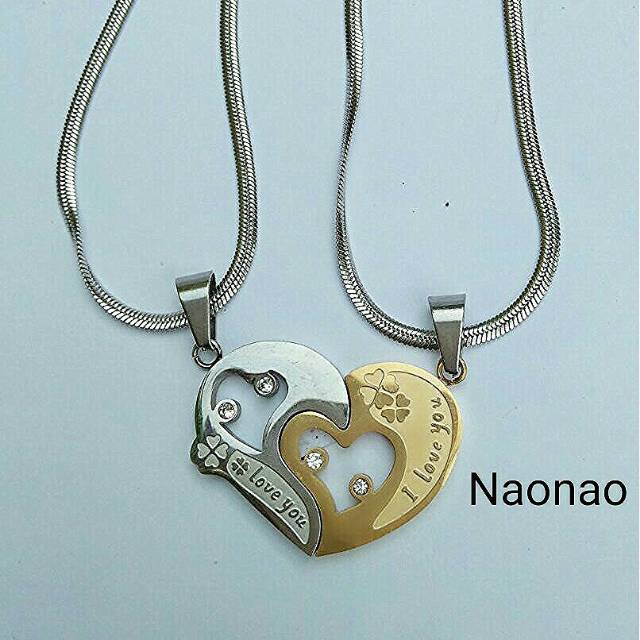 Kalung couple titanium hati