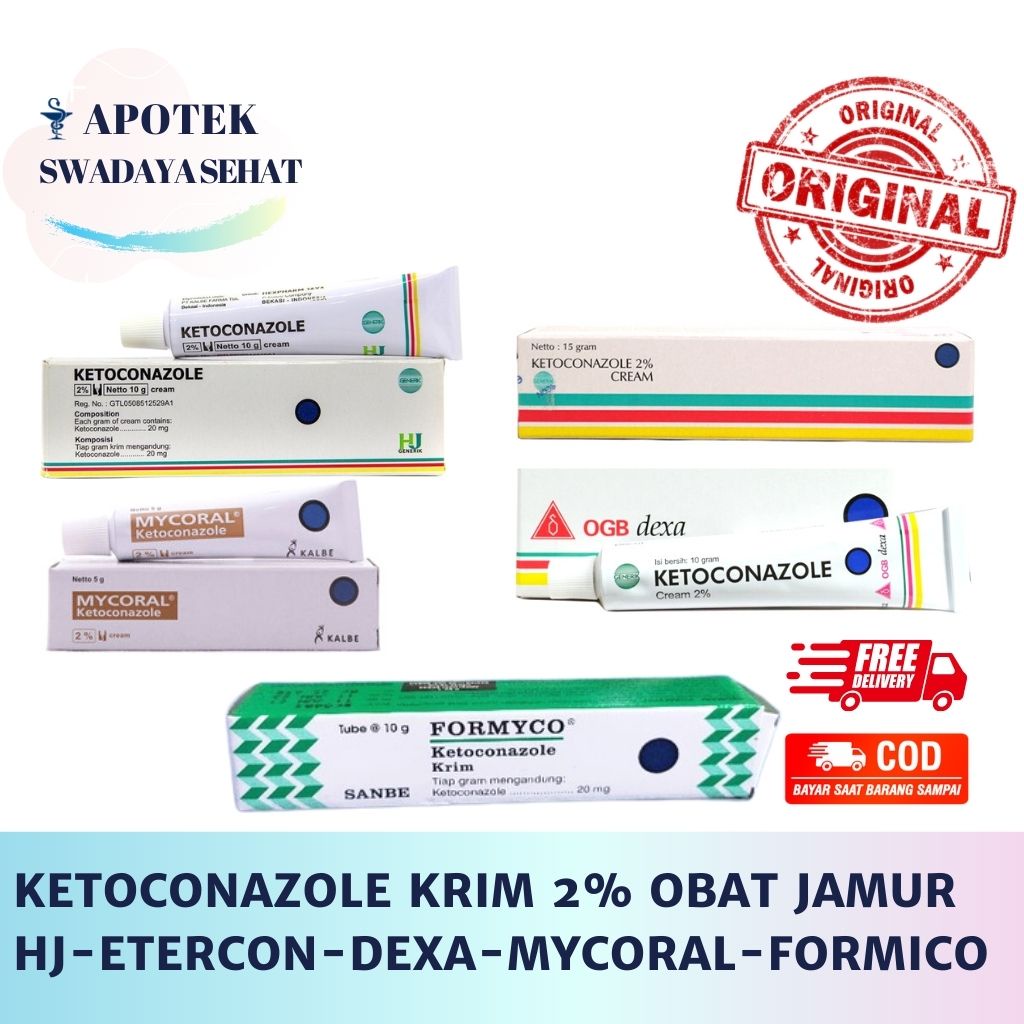 KETOCONAZOLE Krim 2% untuk Infeksi Jamur HJ Etercon Dexa Mycoral Formico Cream Jamur - Ketokonazol