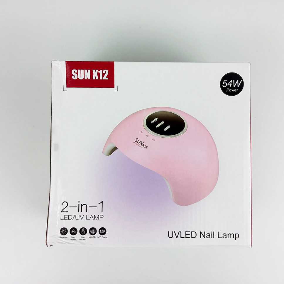 SUN X12 Pengering Kutek Kuku UV LED Nail Dryer 54W Nail Dryer UV Lamp Manicure Fast Drying Gel Polish USB Light with Motion Sensing LED Auto Sensor Manicure Tool Detachable Dryer 54W Nail Lamp UV Dryer LED Gel 30s 60s 99s Timer Settings Nails Manicure