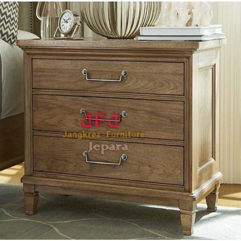 nakas jati minimalis laci 3 antik